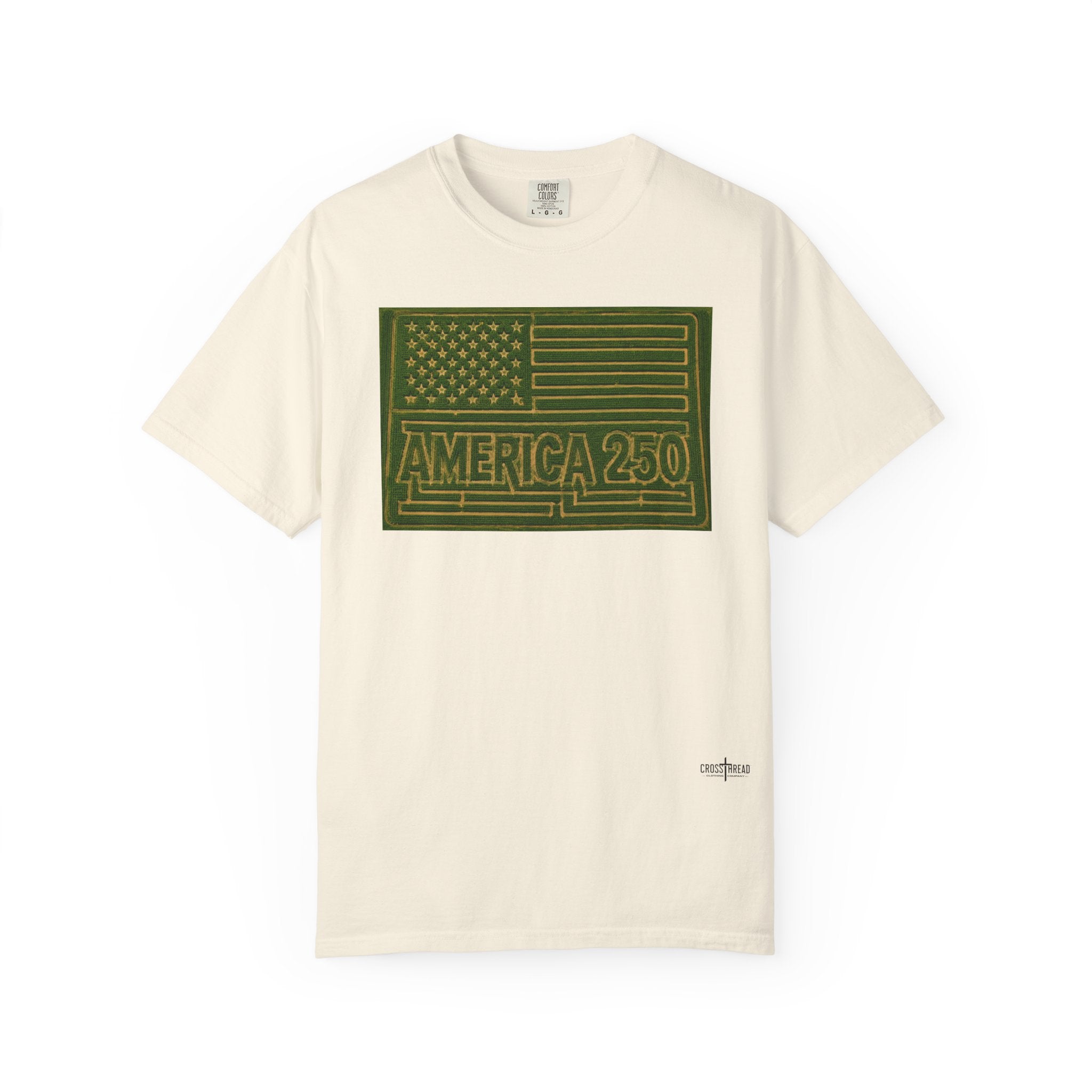 America 250 Corn Maze Flag T-Shirt — Vintage Patriotic Graphic Tee