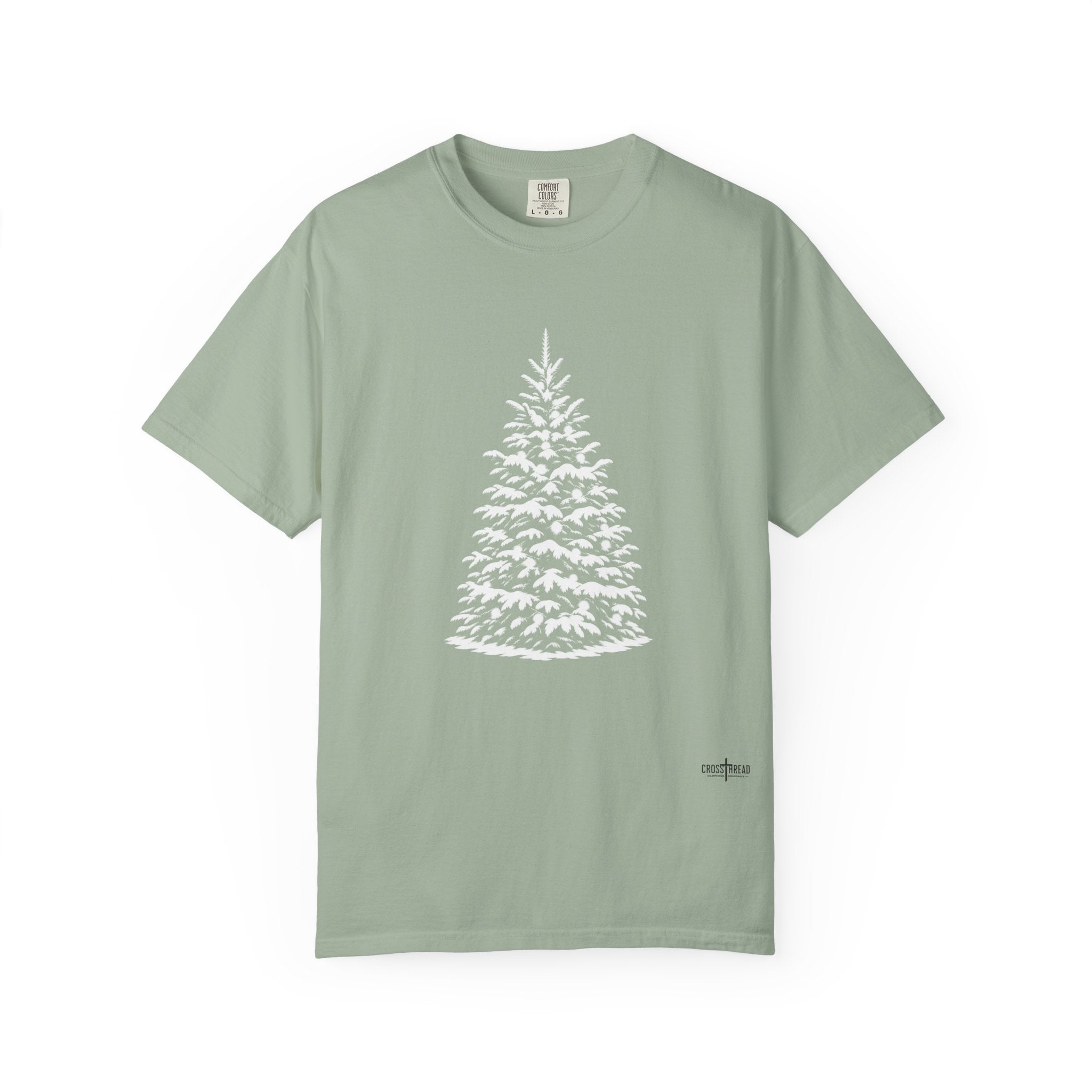 Snowy Christmas Tree Comfort Colors T-Shirt