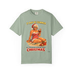 “It May Be Summer But I’m Already Thinking About Christmas”  — Mrs Claus Beach T Shirt