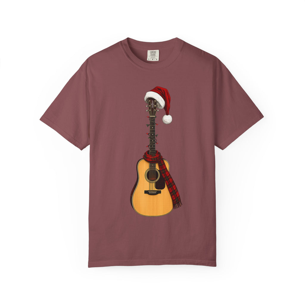 Christmas Acoustic Guitar Comfort Colors Shirt
