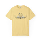 Floral Open Book T-Shirt — Book Lover Reading Tee