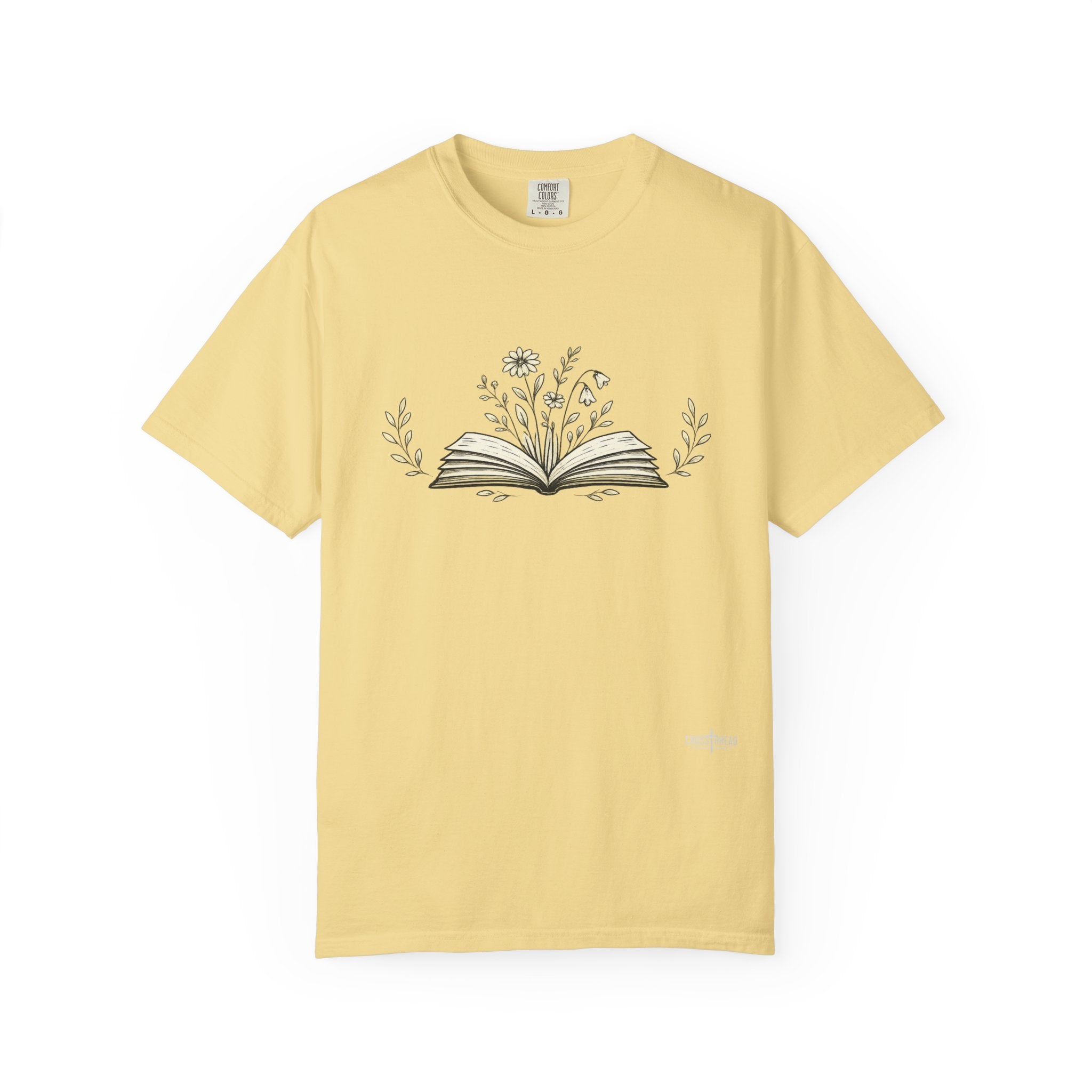 Floral Open Book T-Shirt — Book Lover Reading Tee