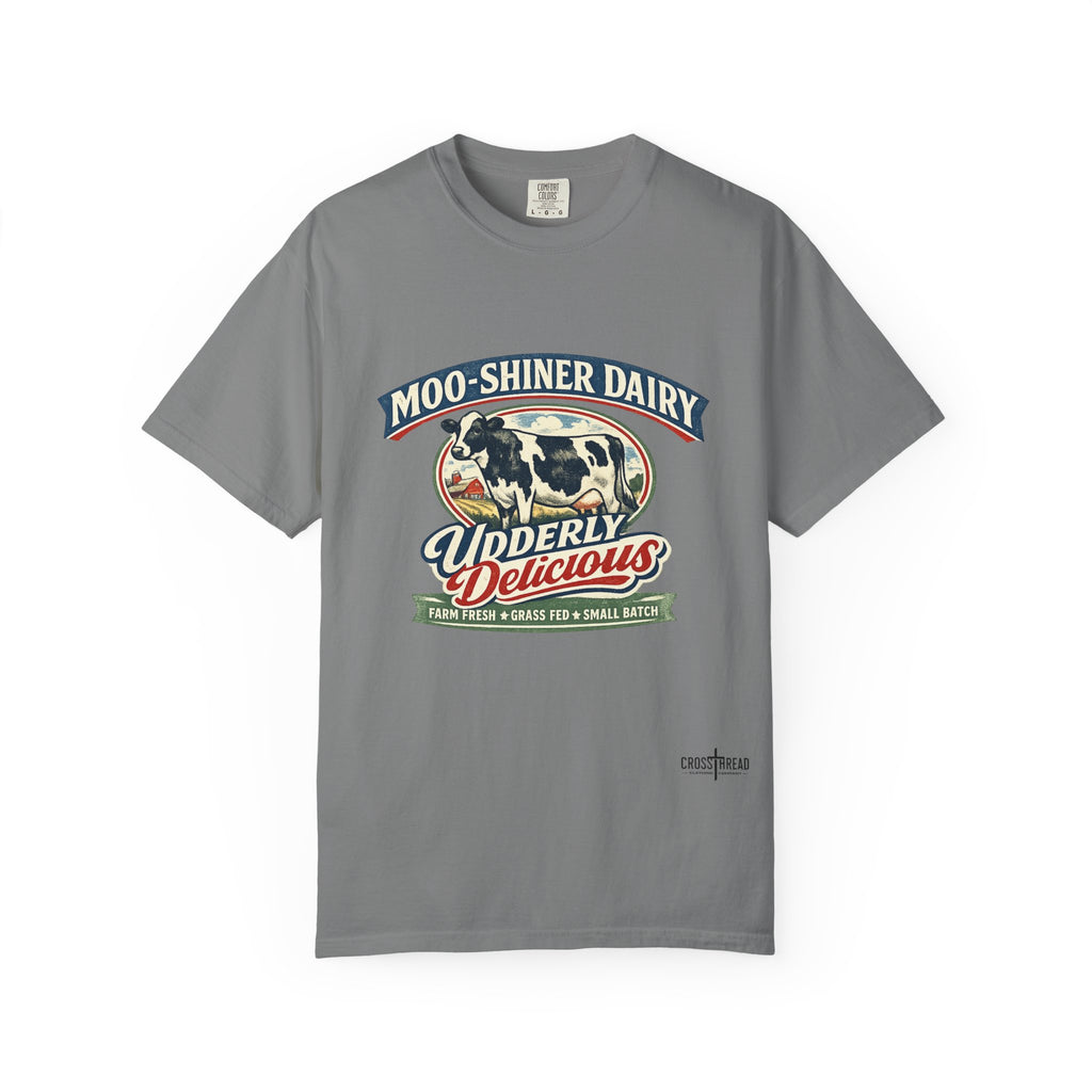 “Moo-Shiner Dairy” Udderly Delicious Graphic Tee