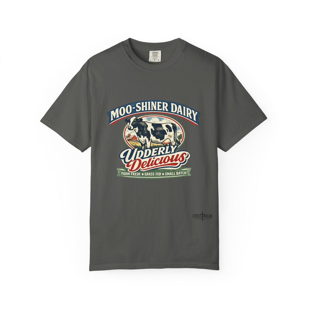 “Moo-Shiner Dairy” Udderly Delicious Graphic Tee