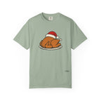 Roasted Turkey Santa Hat Comfort Colors Shirt