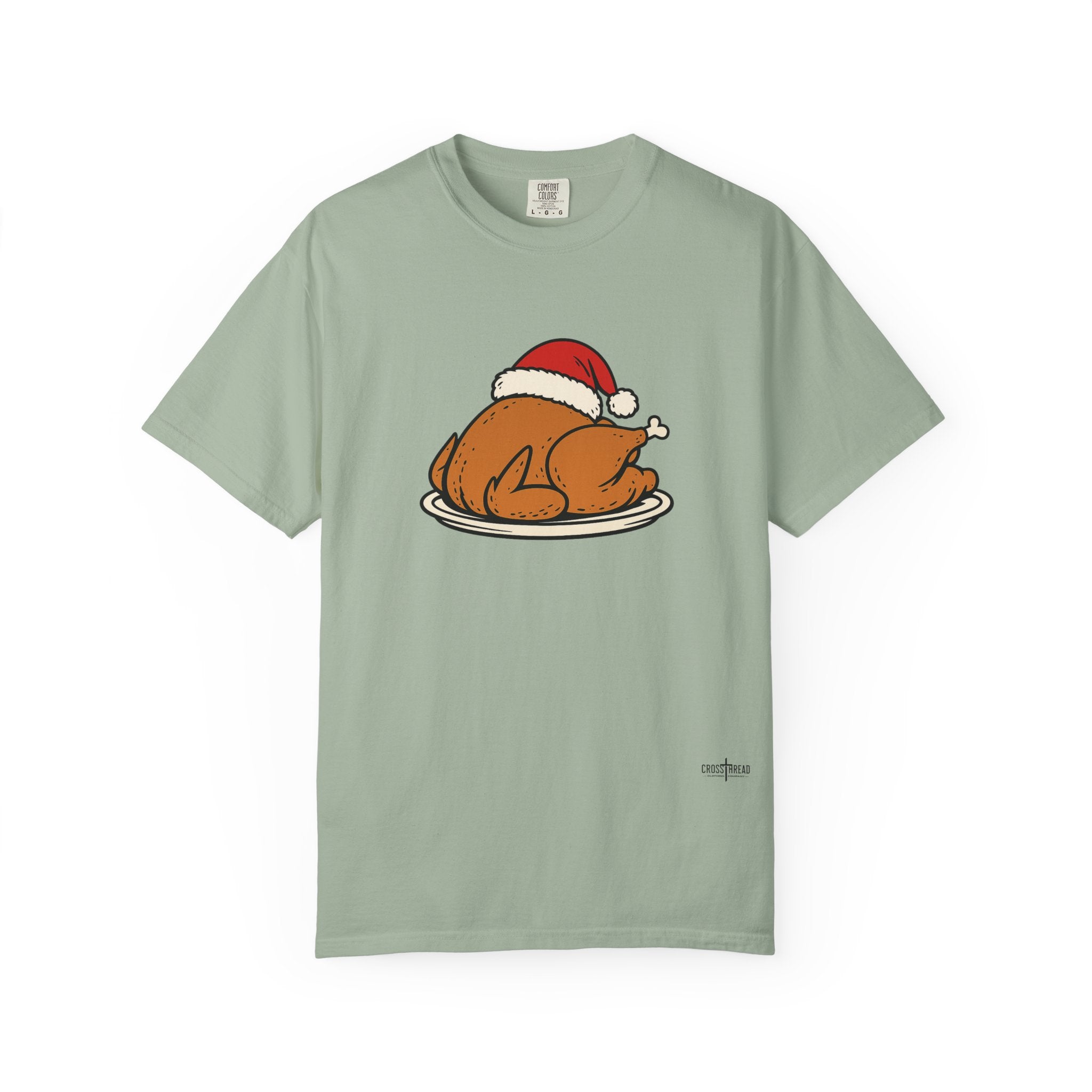 Roasted Turkey Santa Hat Comfort Colors Shirt