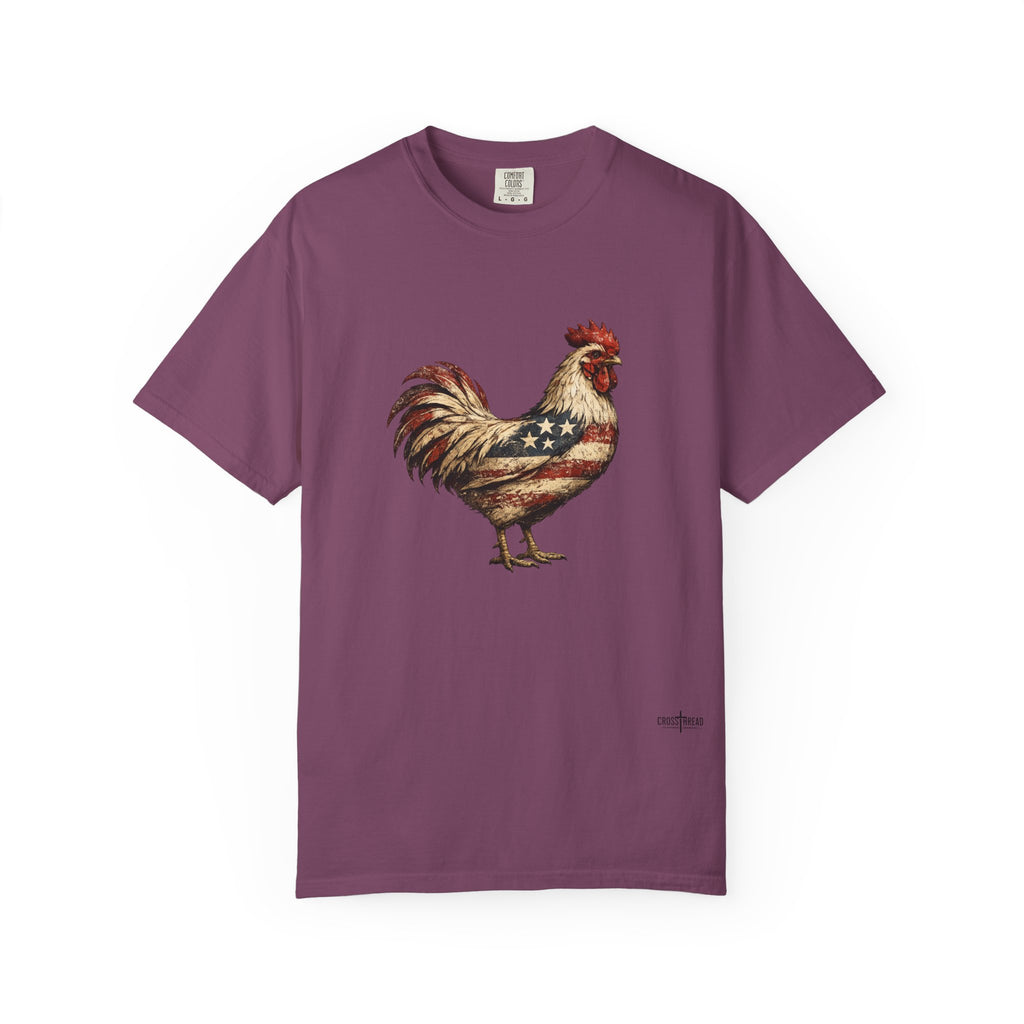 American Flag Rooster T-Shirt — Patriotic Chicken Tee