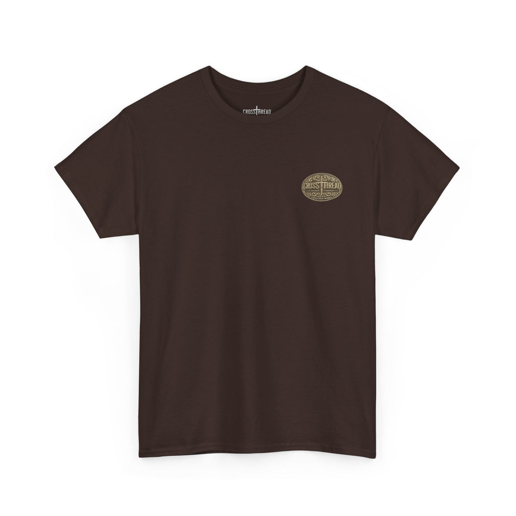CrossThread Belt Buckle Logo Tee — Faith That Works Cotton T-Shirt