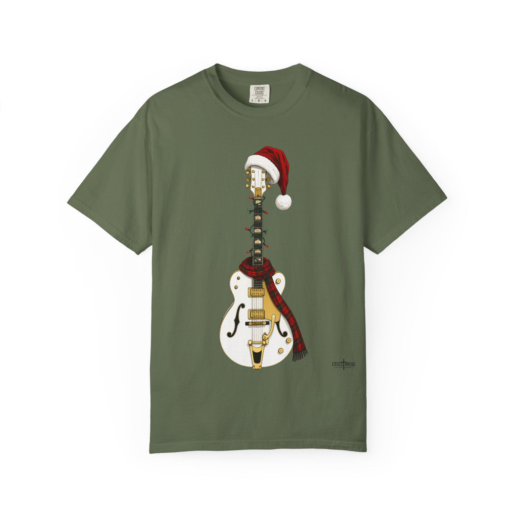 Christmas Hollowbody Guitar Comfort Colors Shirt