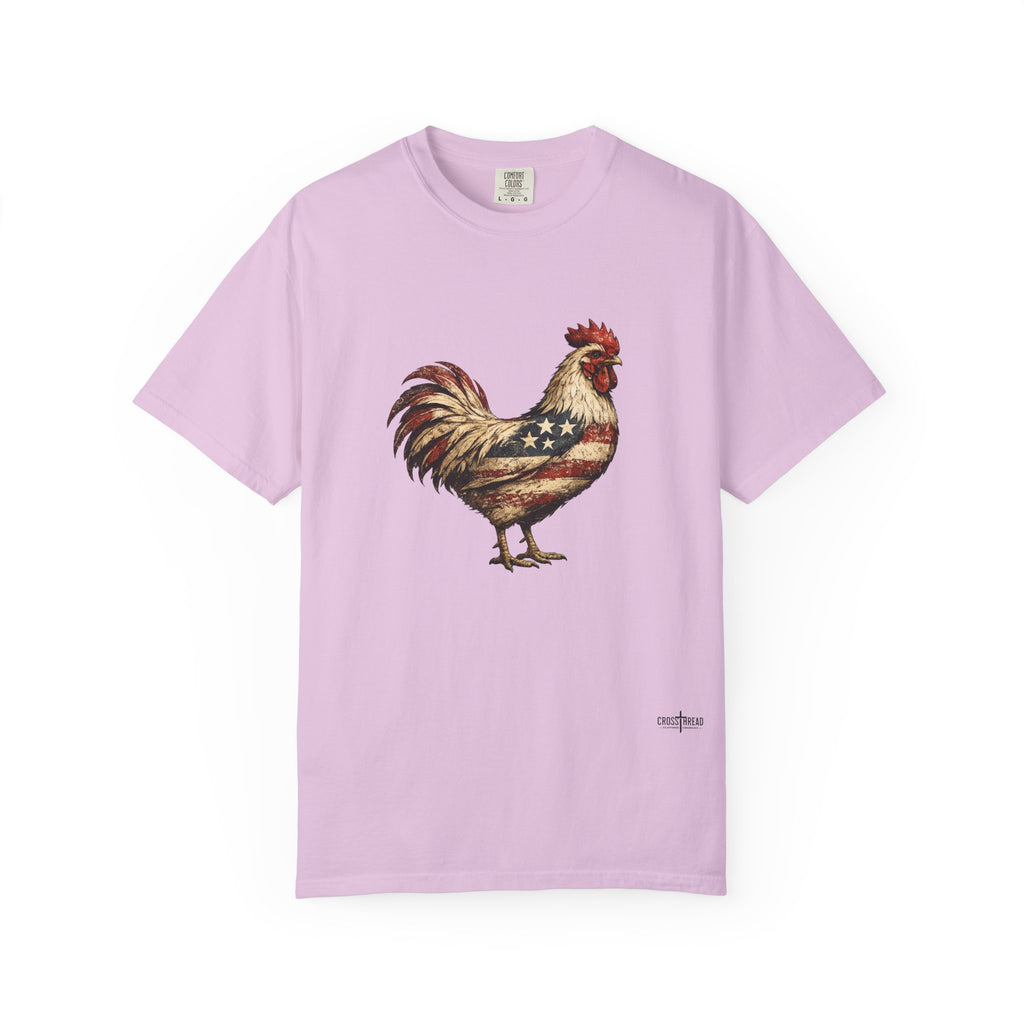 American Flag Rooster T-Shirt — Patriotic Chicken Tee