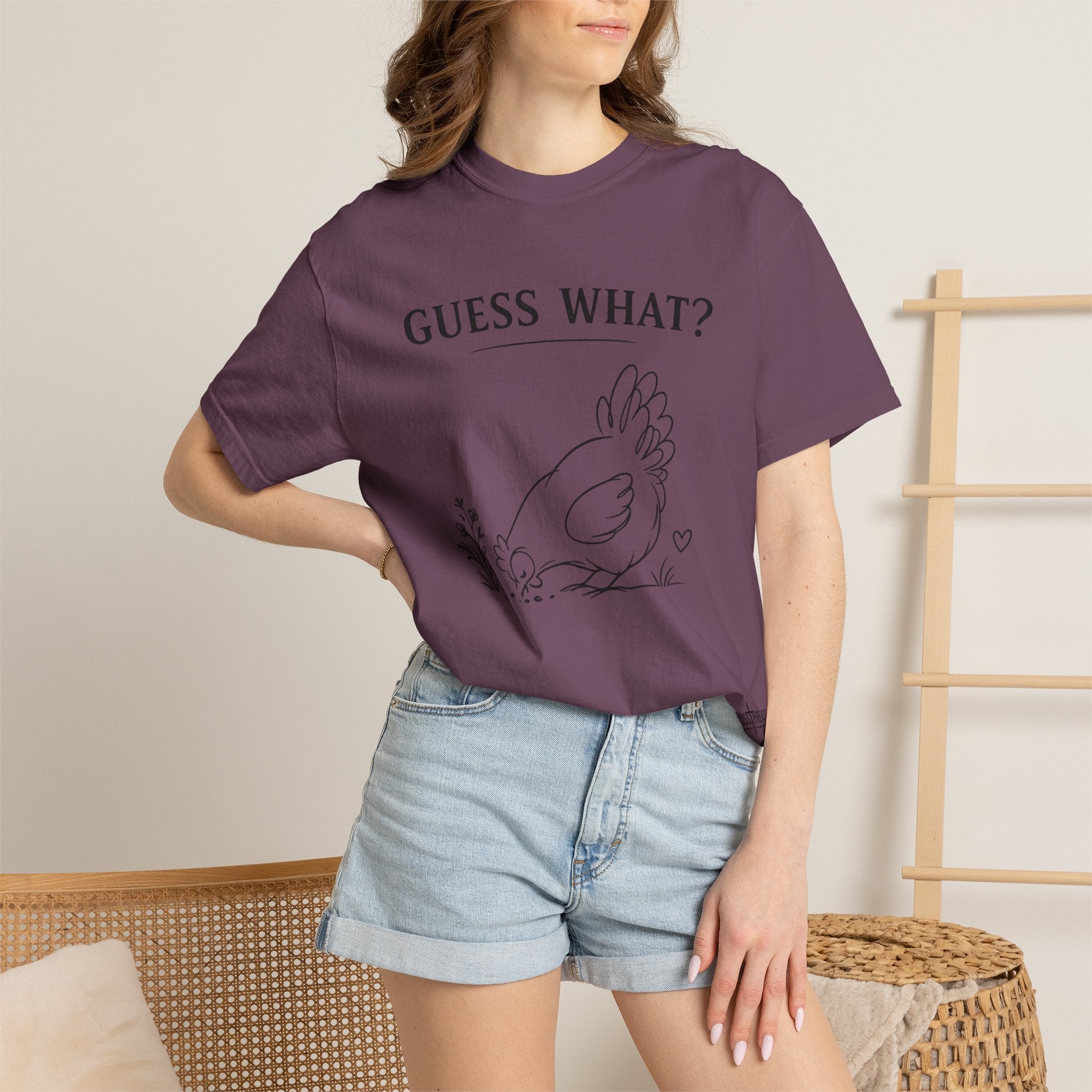 "Guess What?" Chicken Butt Cute Hen Graphic Tee