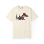 Rustic Santa Tractor and Barn Comfort Colors Shirt