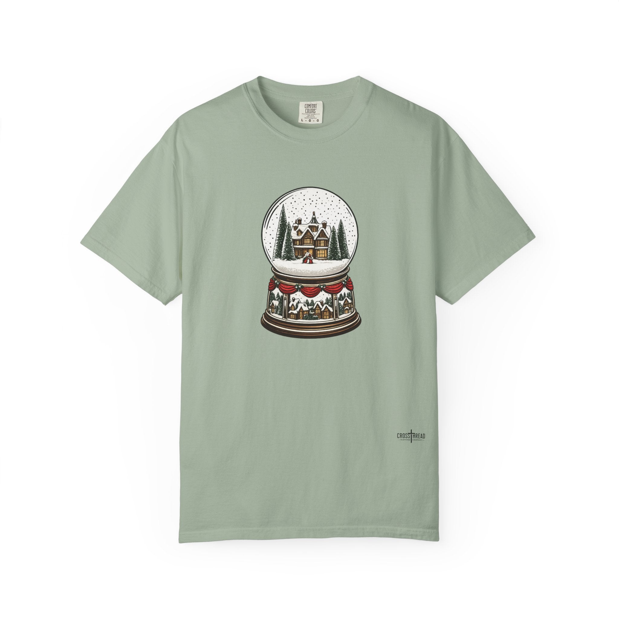 Snow Globe Holiday T-Shirt — Vintage Winter Village Graphic