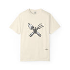 Gardener Crossed Trowel & Cultivator Tee — Vintage Gardening Tool Graphic Shirt