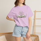 Floral Open Book T-Shirt — Book Lover Reading Tee