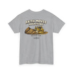 Faith Moves Mountains T‑Shirt — Inspirational Mountain & Bulldozer Graphic Tee