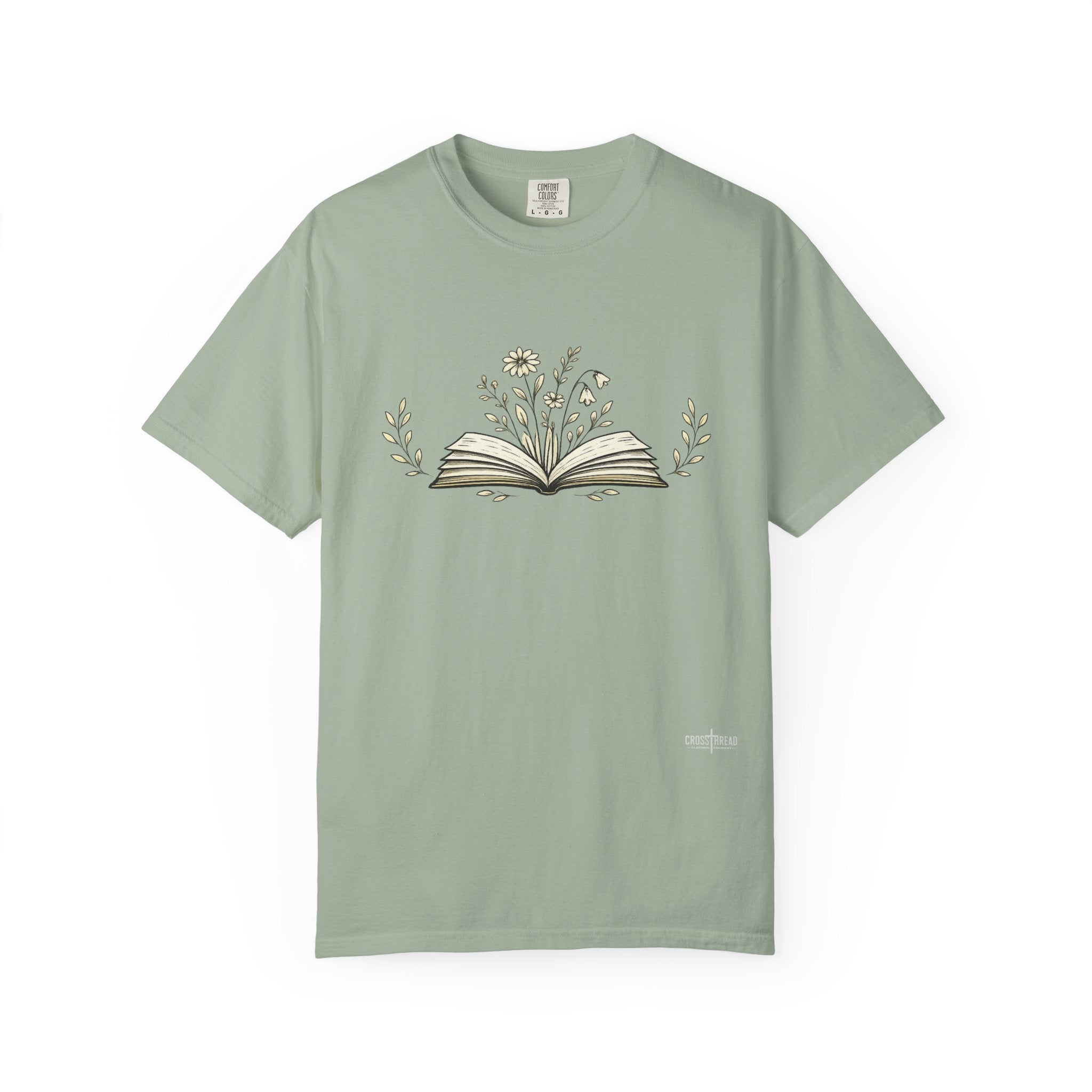 Floral Open Book T-Shirt — Book Lover Reading Tee