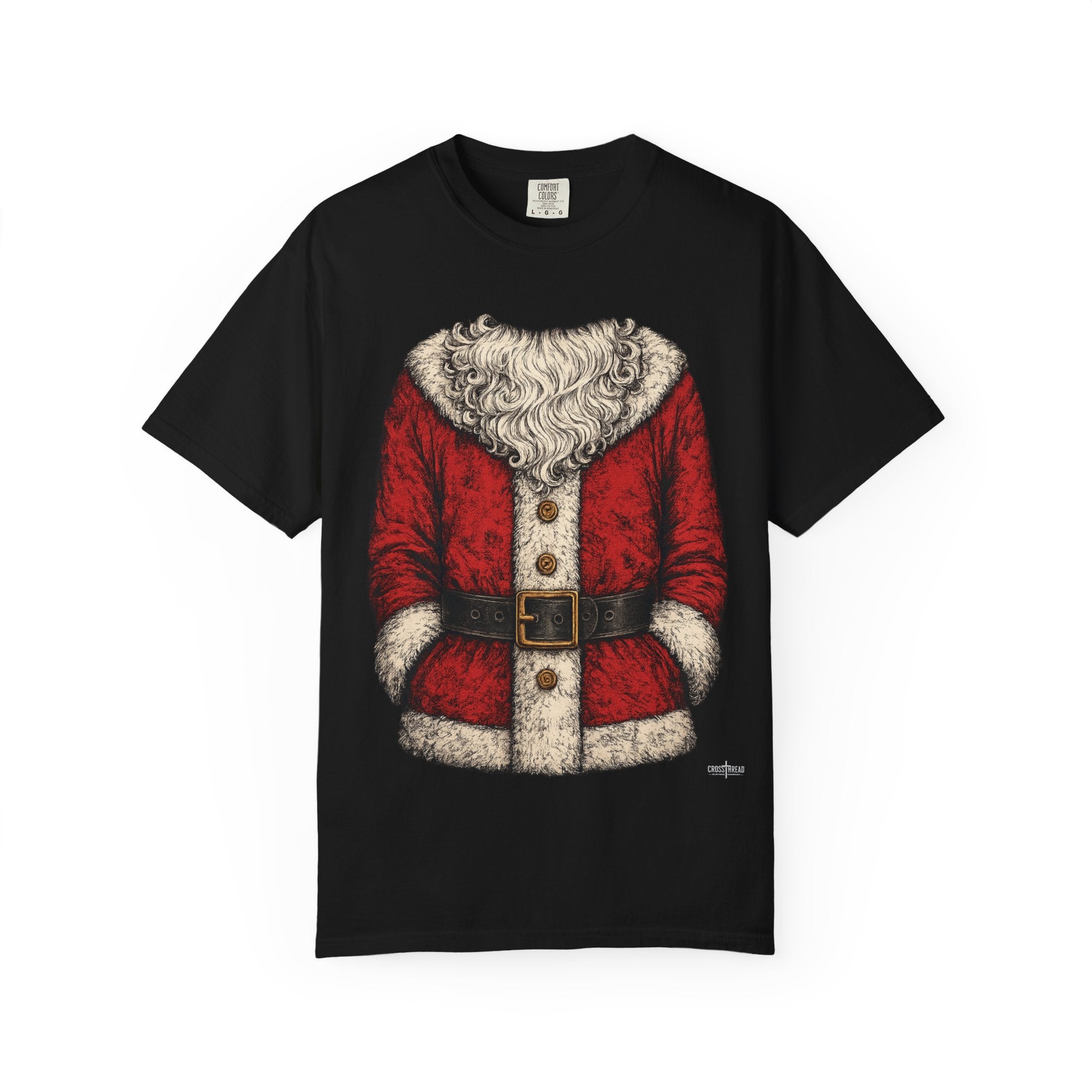 Santa Suit Graphic T-Shirt — Front & Back Christmas Costume Tee