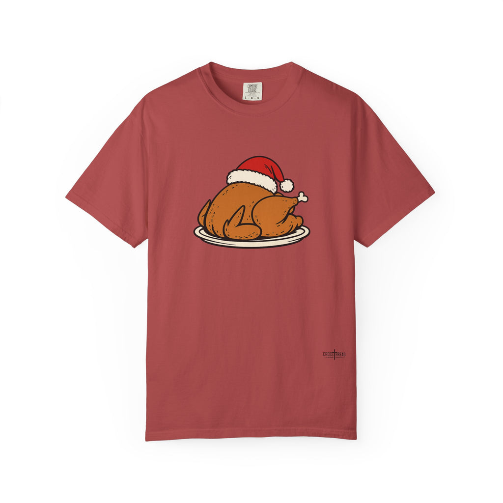 Roasted Turkey Santa Hat Comfort Colors Shirt
