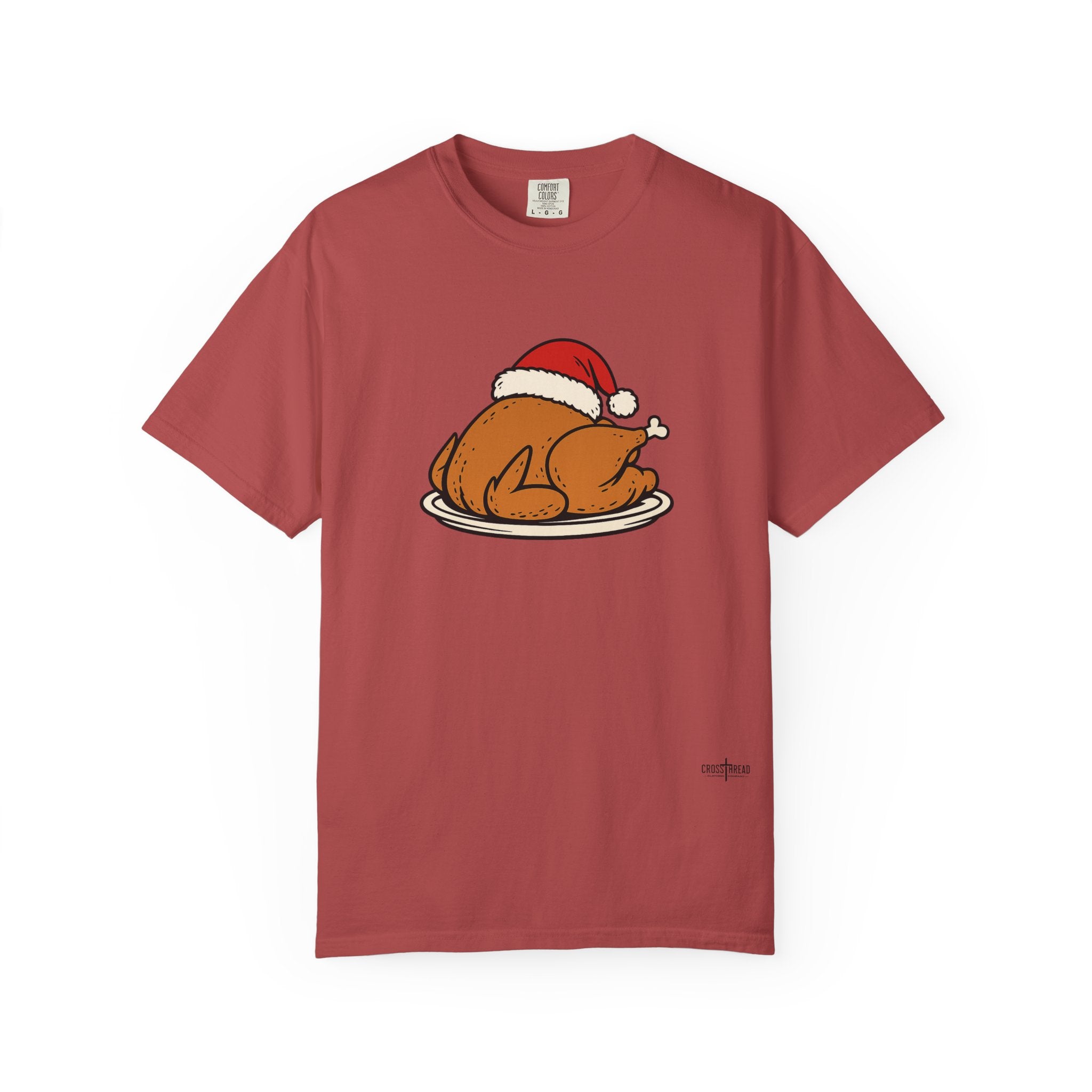 Roasted Turkey Santa Hat Comfort Colors Shirt