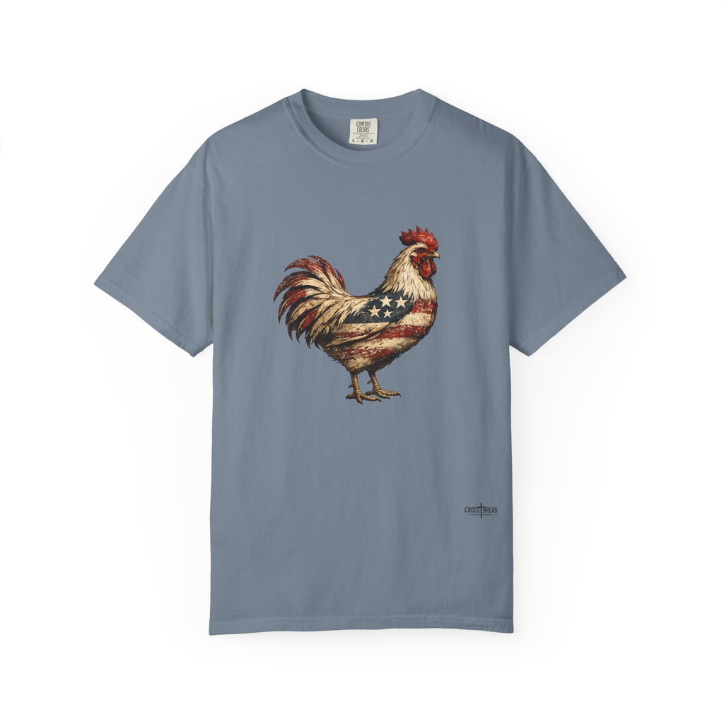 American Flag Rooster T-Shirt — Patriotic Chicken Tee