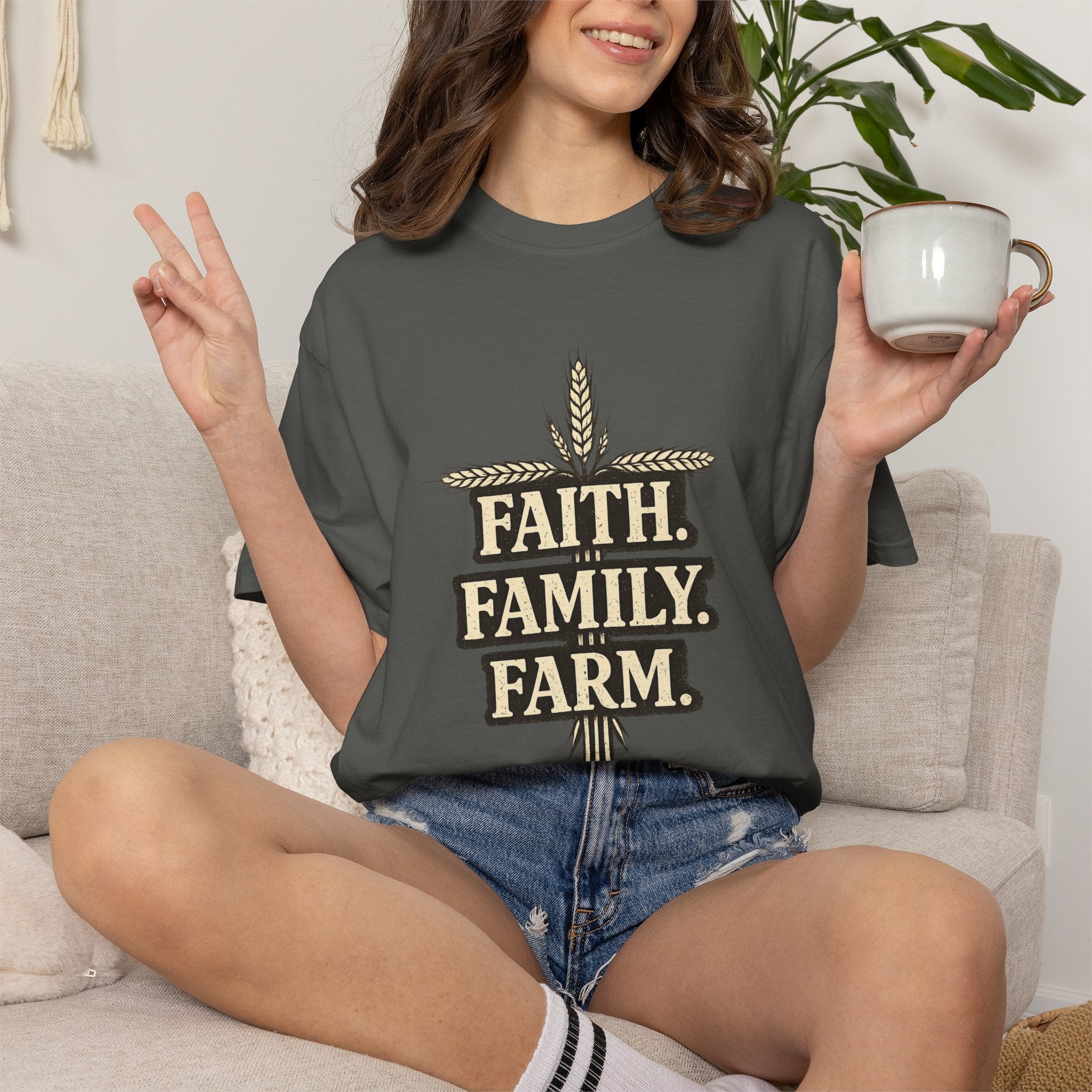 Faith Family Farm T-Shirt — Rustic Farmhouse Graphic Tee