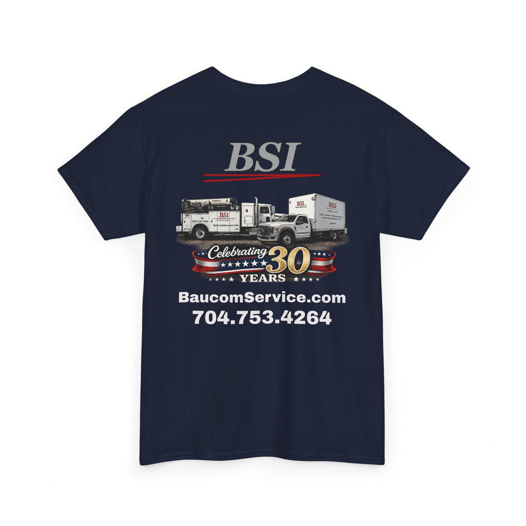 BSI Logo T-Shirt — Baucom Service 30th Anniversary Crew Tee
