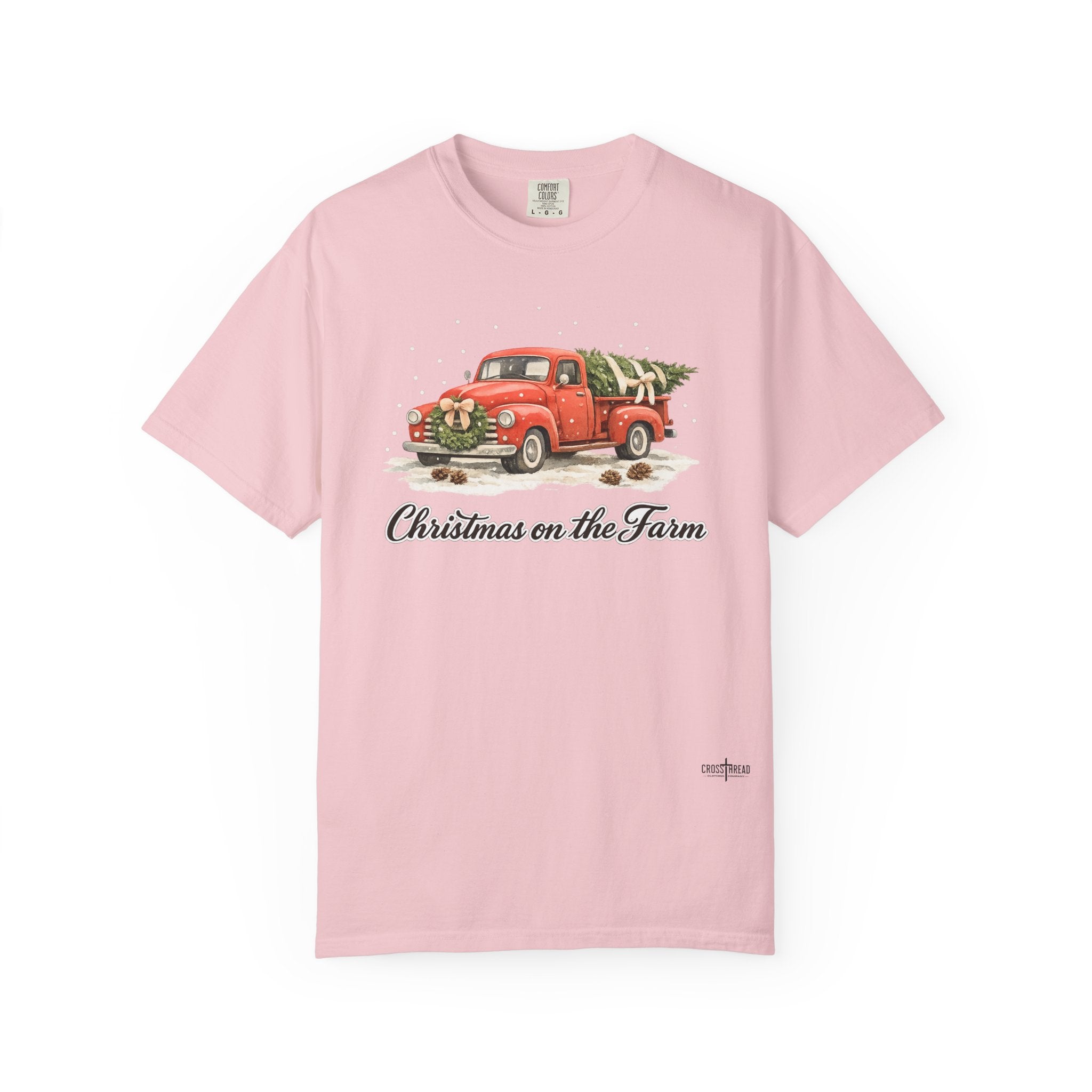 Christmas on the Farm Red Truck Comfort Colors Shirt