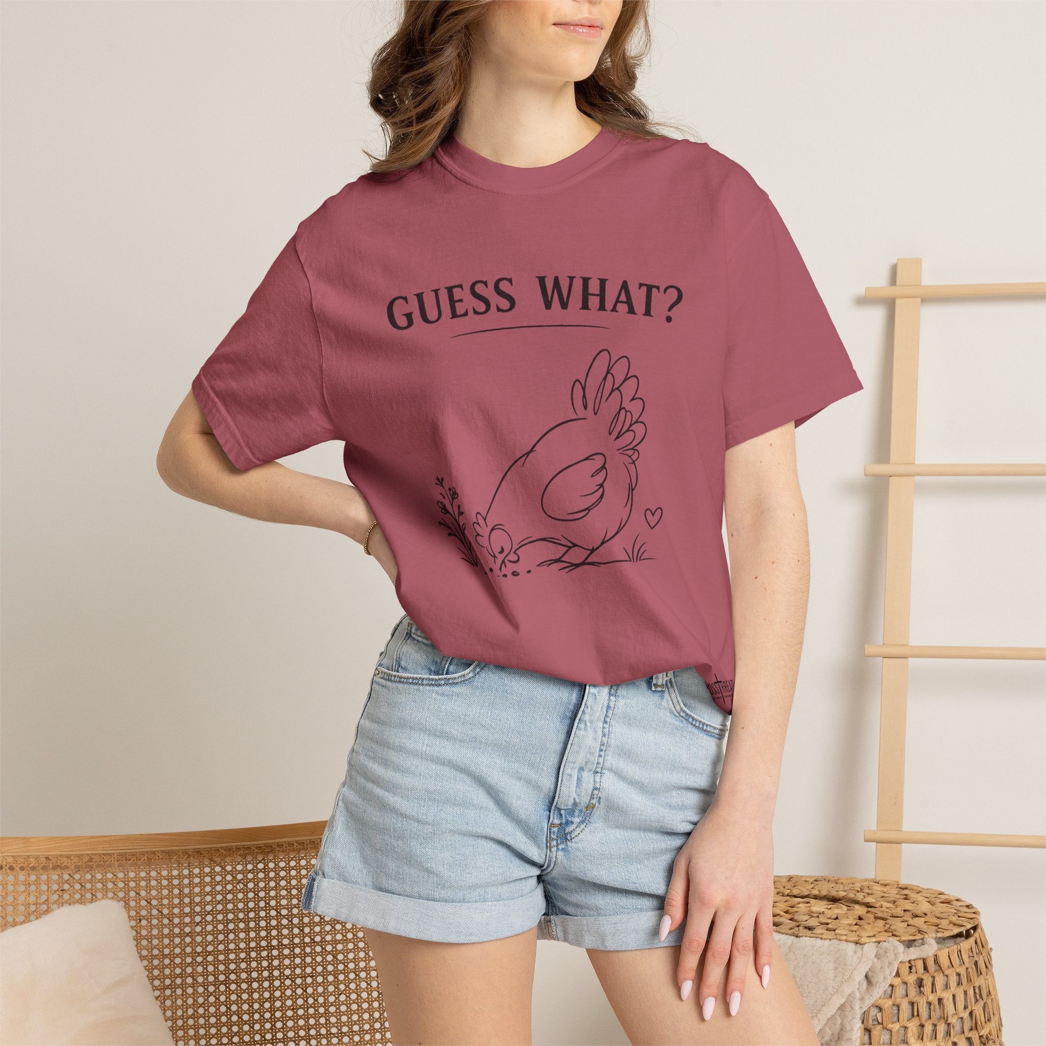 "Guess What?" Chicken Butt Cute Hen Graphic Tee