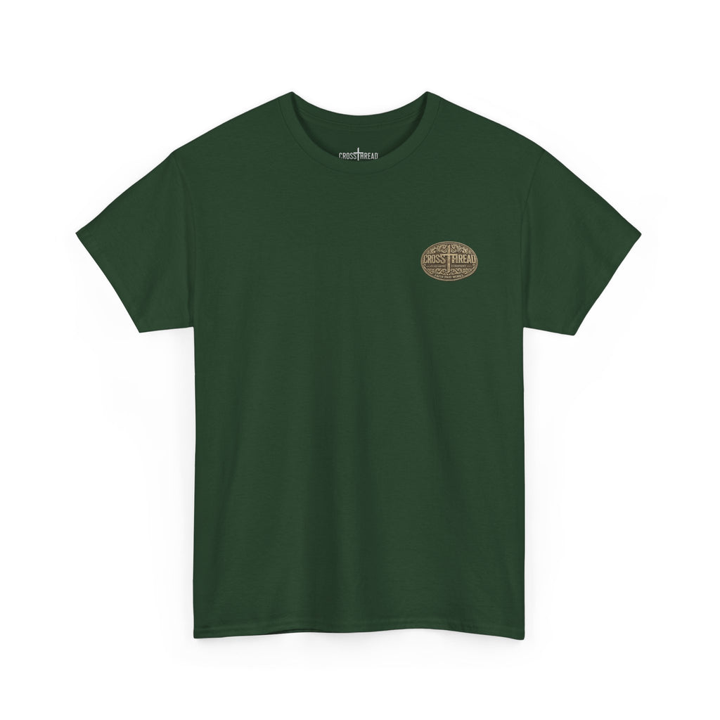 CrossThread Belt Buckle Logo Tee — Faith That Works Cotton T-Shirt