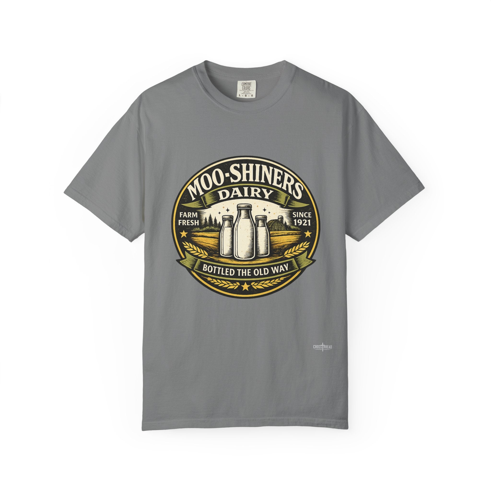 Moo-Shiners Dairy Vintage Milk Bottle T-Shirt