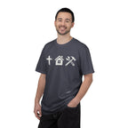 Faith Family Work T-Shirt — Inspirational Christian Men’s Tee
