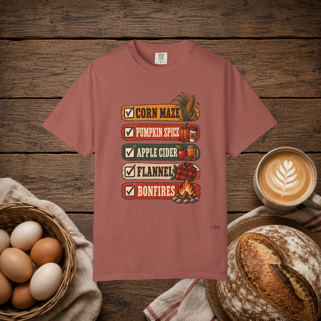 Fall Checklist Comfort Colors Shirt