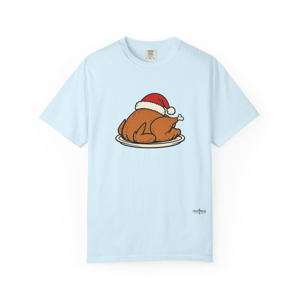 Roasted Turkey Santa Hat Comfort Colors Shirt