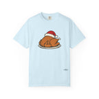 Roasted Turkey Santa Hat Comfort Colors Shirt