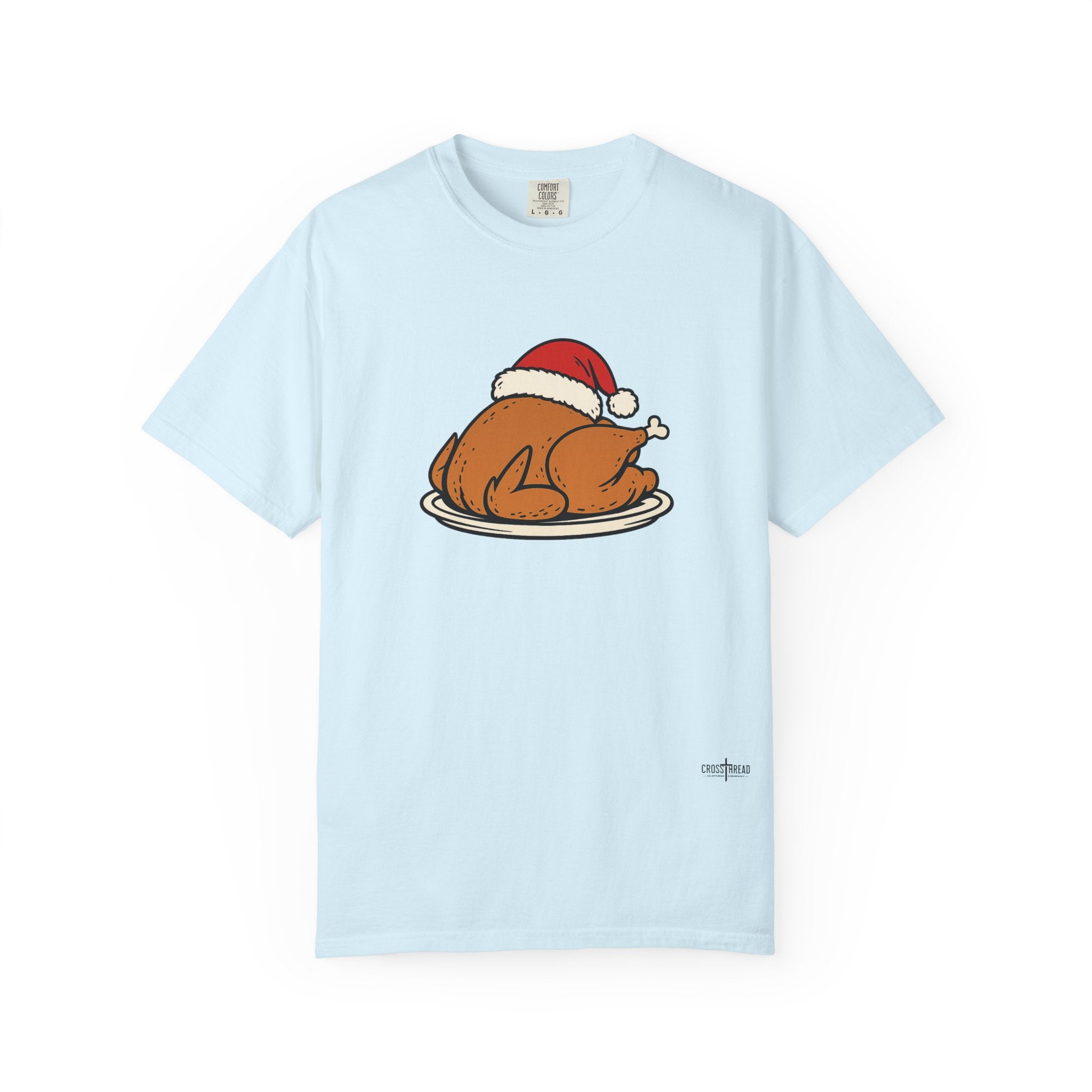 Roasted Turkey Santa Hat Comfort Colors Shirt