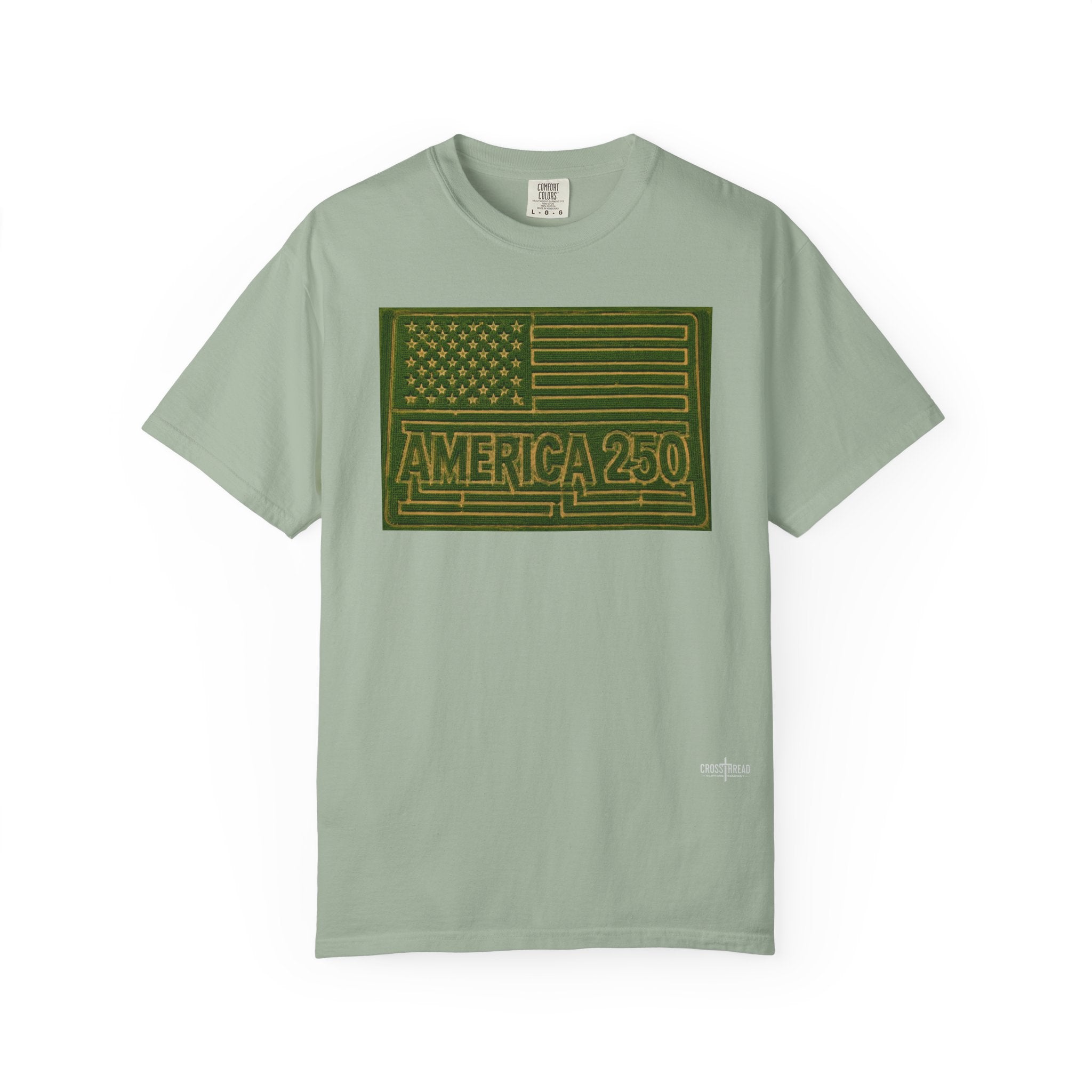 America 250 Corn Maze Flag T-Shirt — Vintage Patriotic Graphic Tee