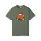 Roasted Turkey Santa Hat Comfort Colors Shirt