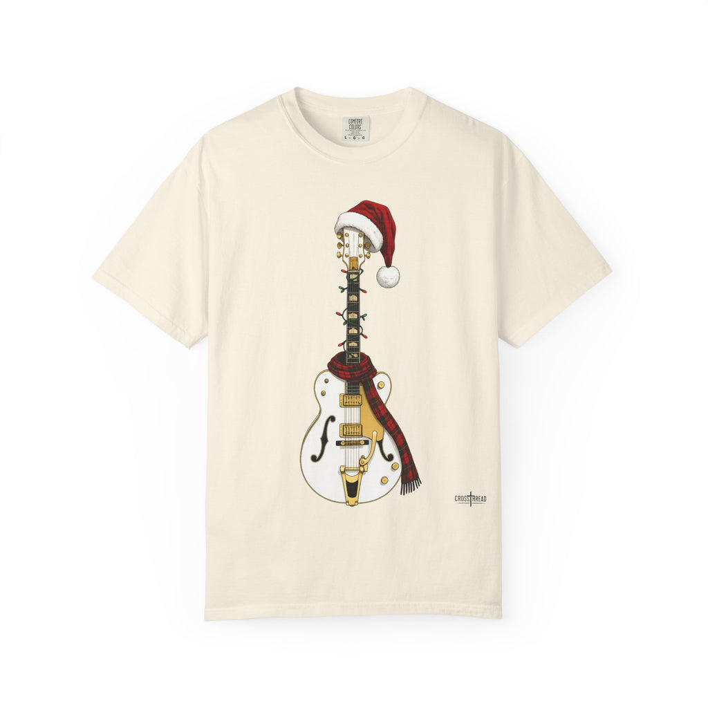 Christmas Hollowbody Guitar Comfort Colors Shirt