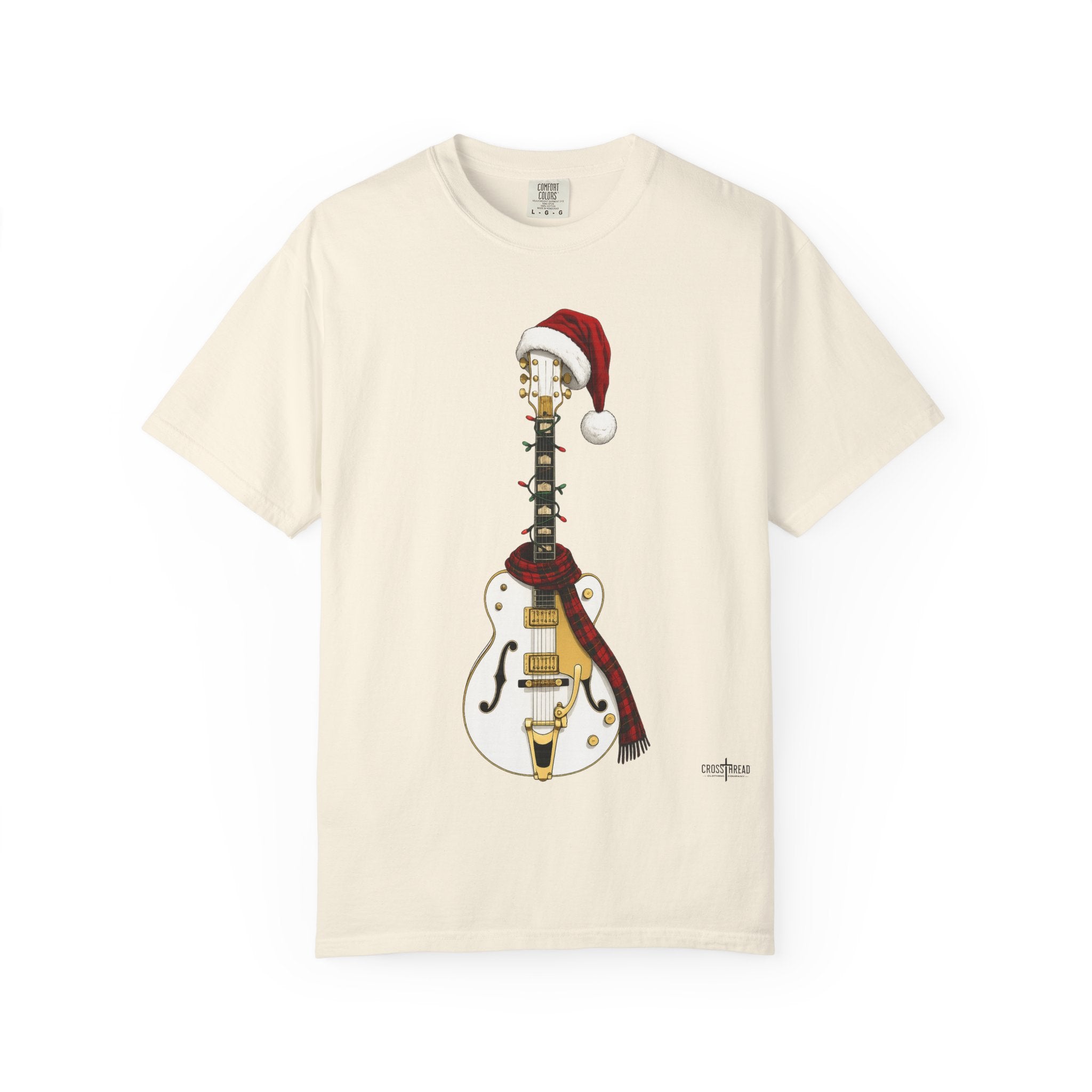 Christmas Hollowbody Guitar Comfort Colors Shirt