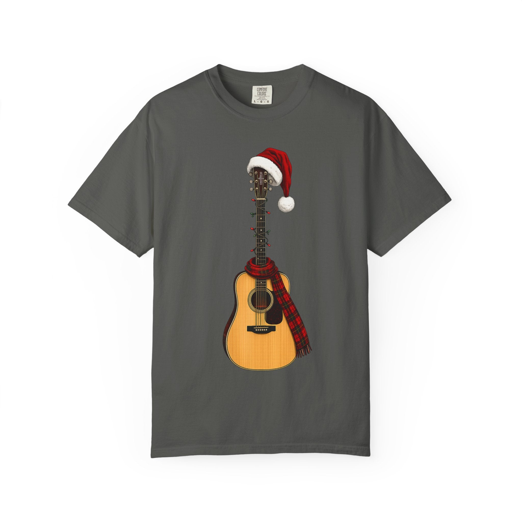 Christmas Acoustic Guitar Comfort Colors Shirt