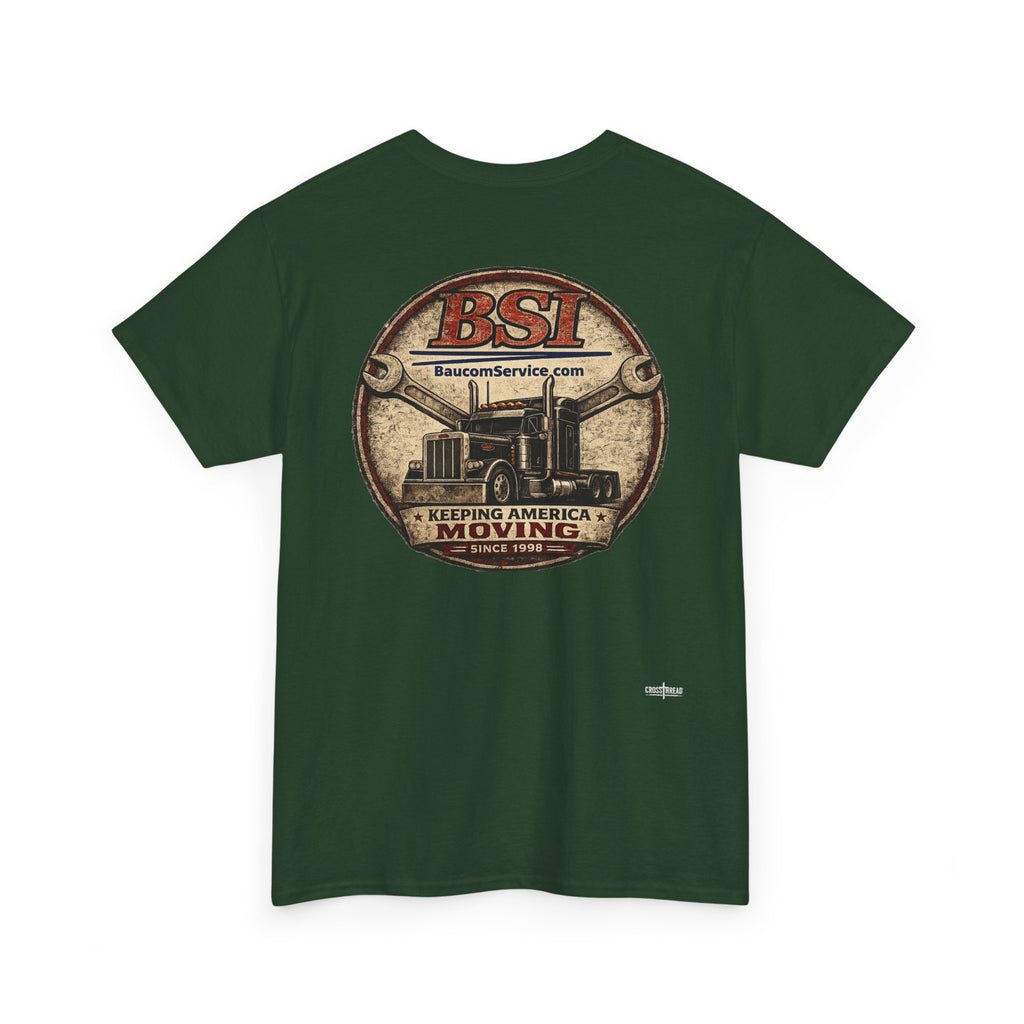 BSI Vintage Truck Logo Tee — "Keeping America Moving" Cotton T-Shirt