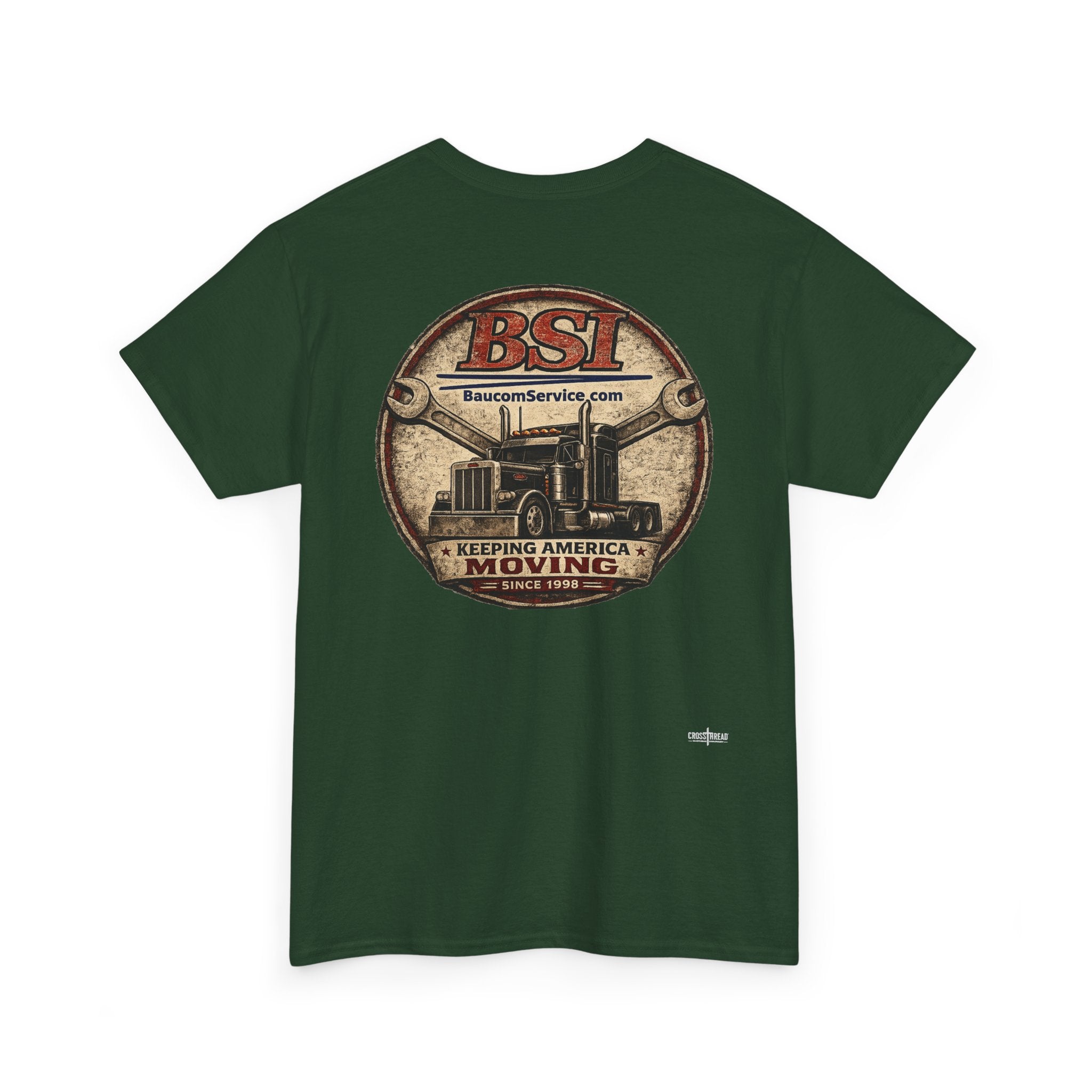 BSI Vintage Truck Logo Tee — "Keeping America Moving" Cotton T-Shirt
