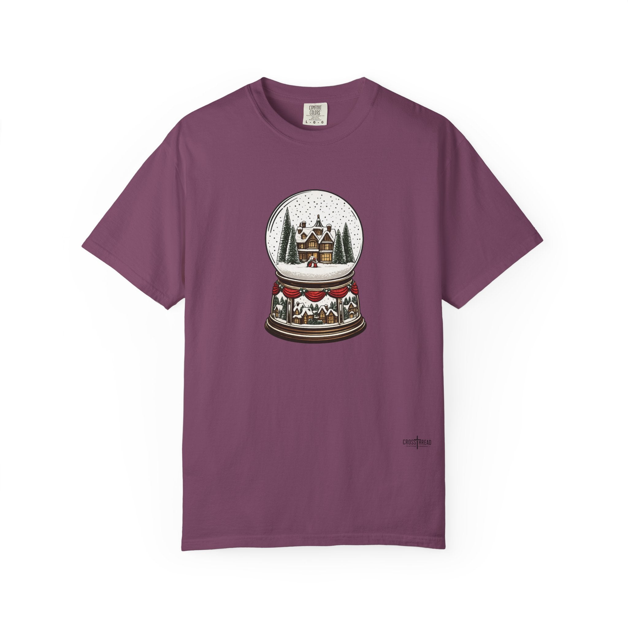 Snow Globe Holiday T-Shirt — Vintage Winter Village Graphic