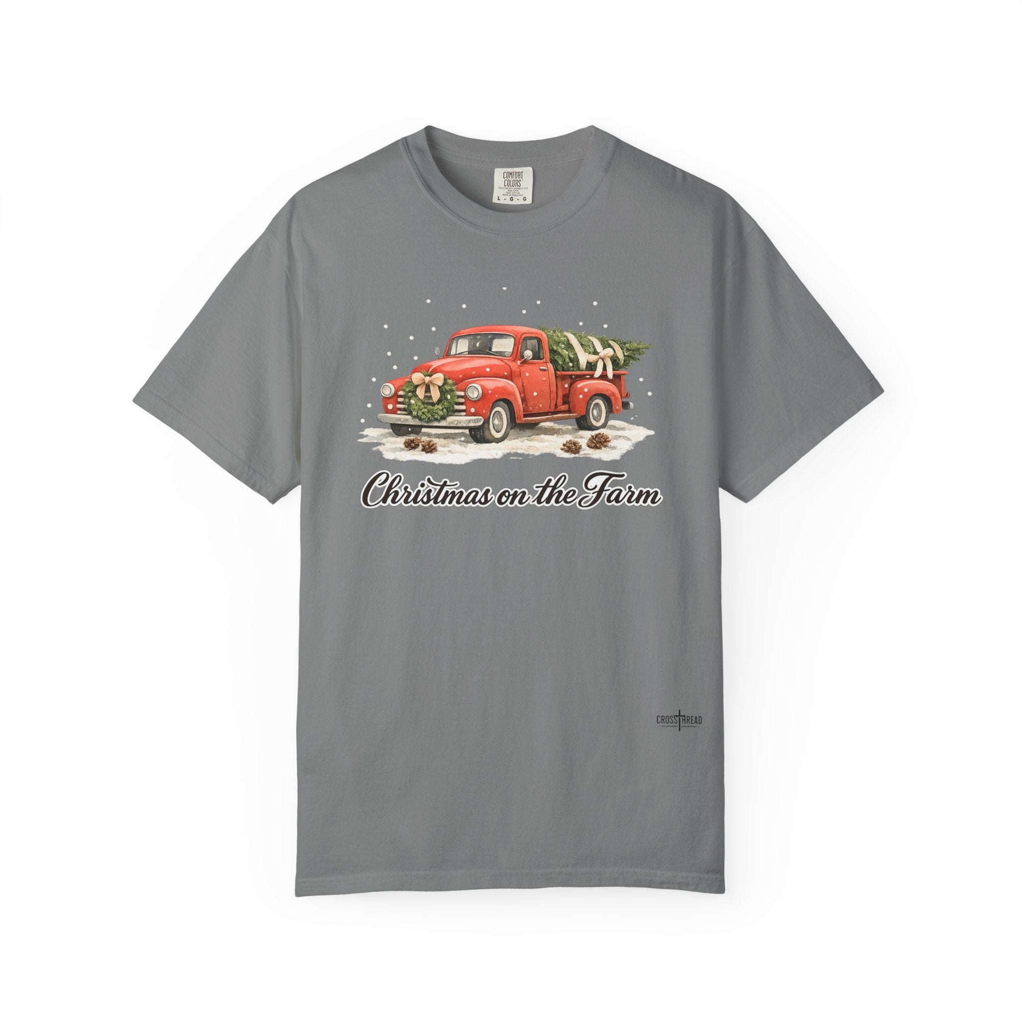 Christmas on the Farm Red Truck Comfort Colors Shirt