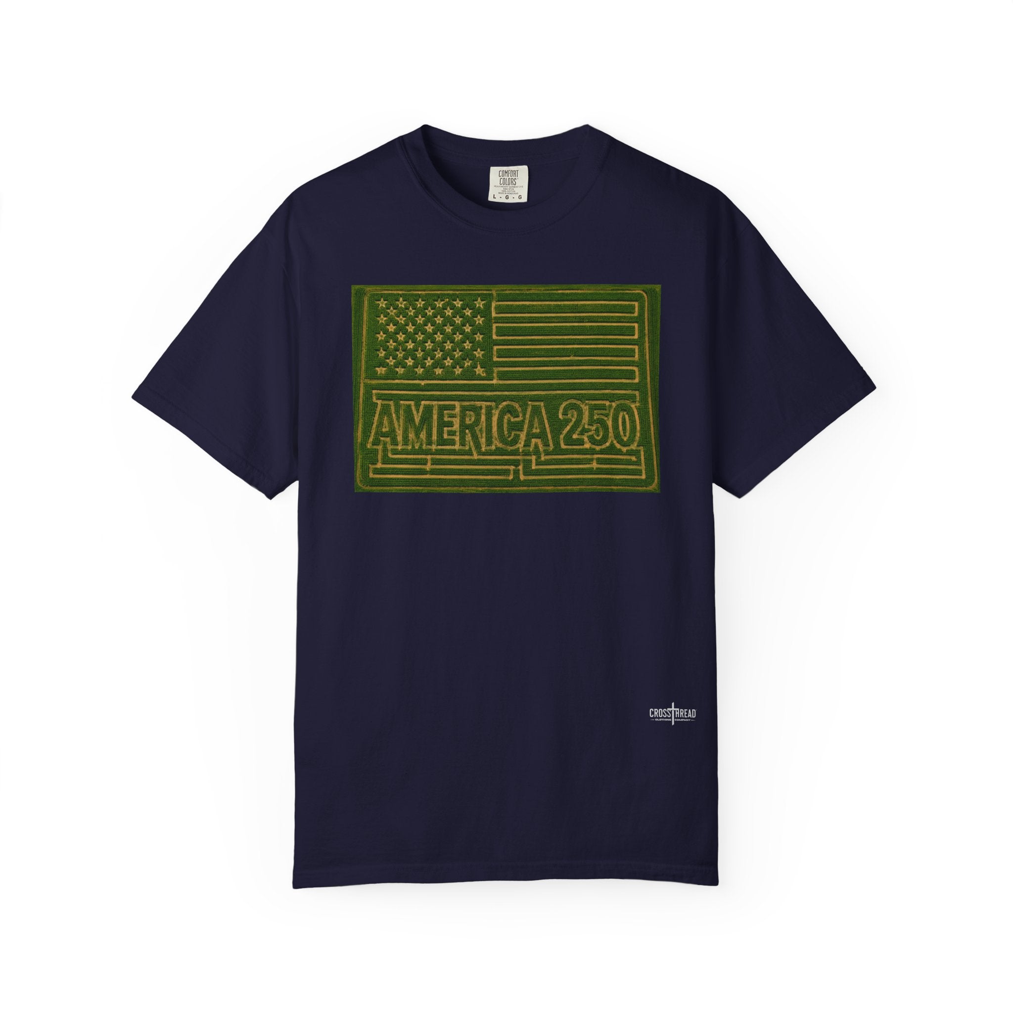 America 250 Corn Maze Flag T-Shirt — Vintage Patriotic Graphic Tee