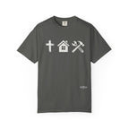 Faith Family Work T-Shirt — Inspirational Christian Men’s Tee