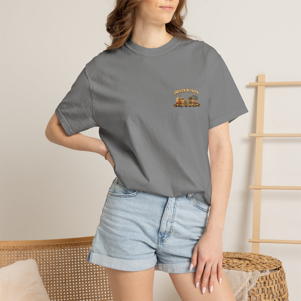 Driven by Faith Vintage Style Trucker T-Shirt