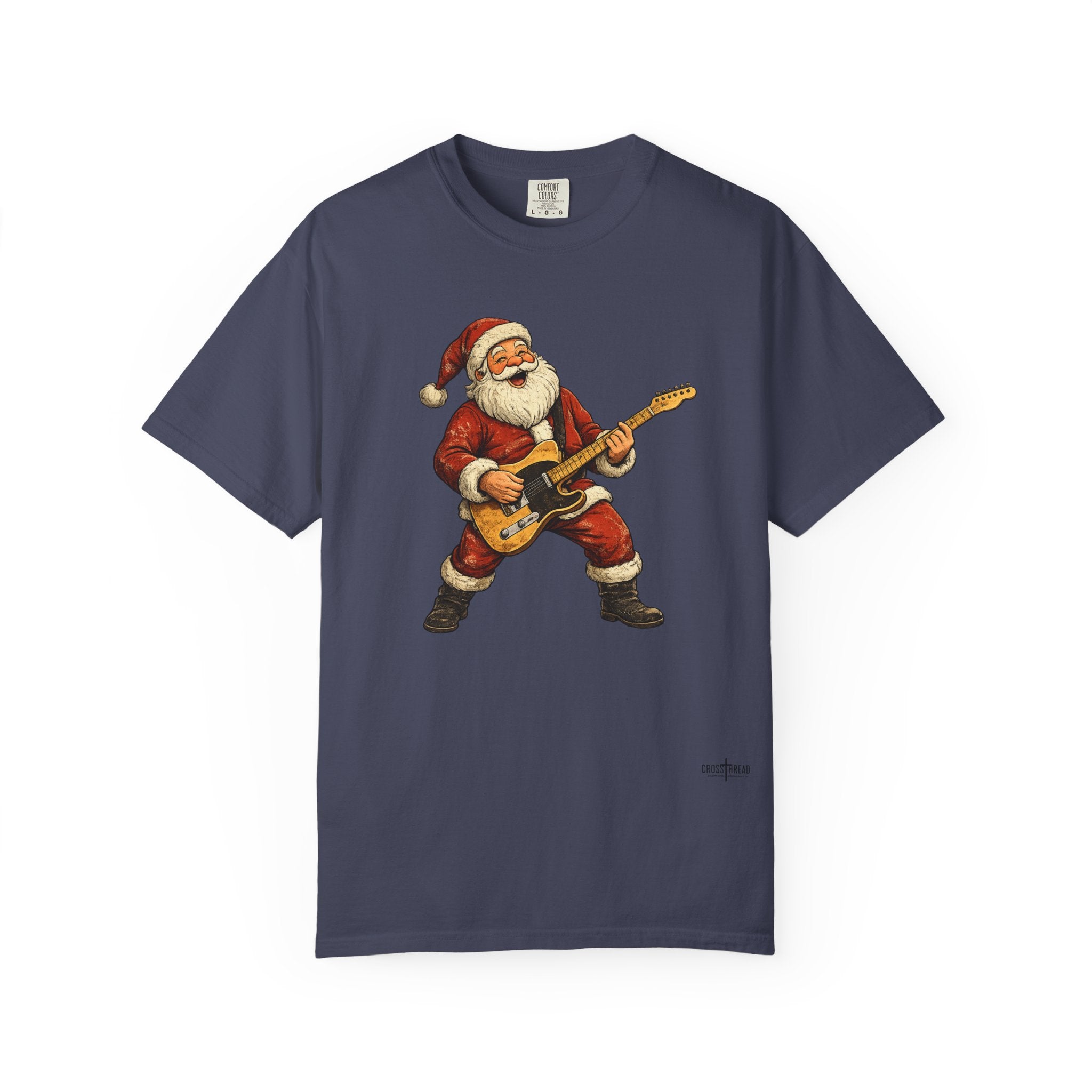Santa T-Style Guitar Comfort Colors Shirt