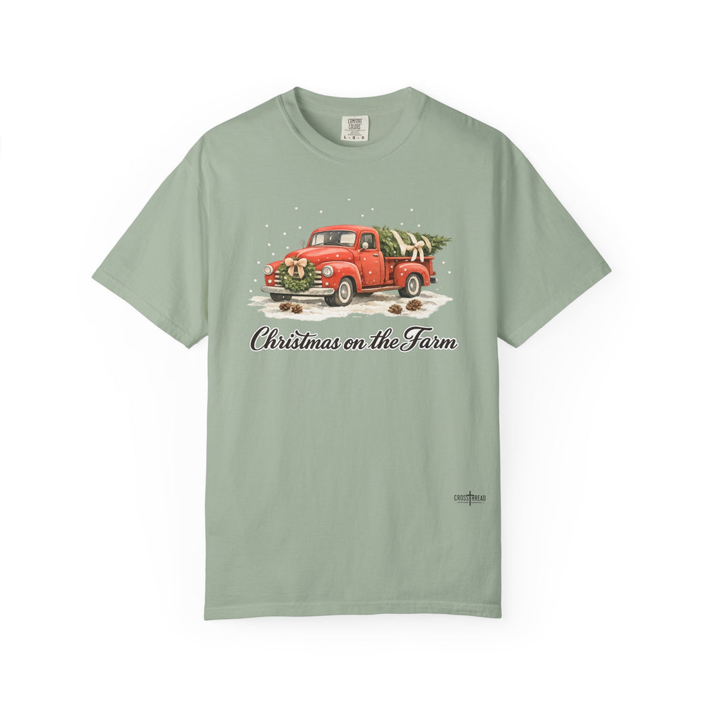 Christmas on the Farm Red Truck Comfort Colors Shirt